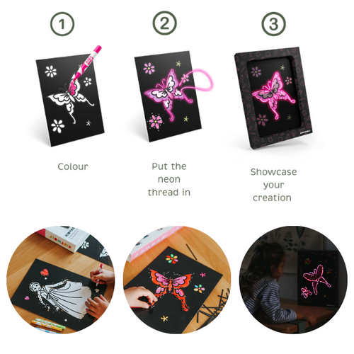 Kidywolf KIDYNEON - Kit voor lichtgevende wanddecoratie "Sprookjes"