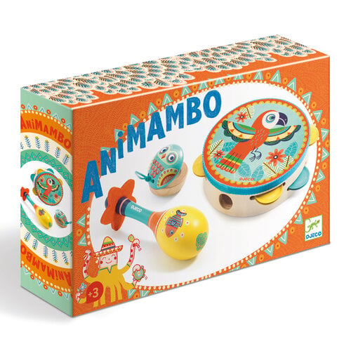 Djeco Animambo 'Set van 3: tamboerijn, maracas, castagnetten' (+3) Djeco Animambo 'Set van 3: tamboerijn, maracas, castagnetten' (+3)