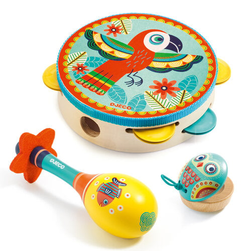 Djeco Animambo 'Set van 3: tamboerijn, maracas, castagnetten' (+3) Djeco Animambo 'Set van 3: tamboerijn, maracas, castagnetten' (+3)