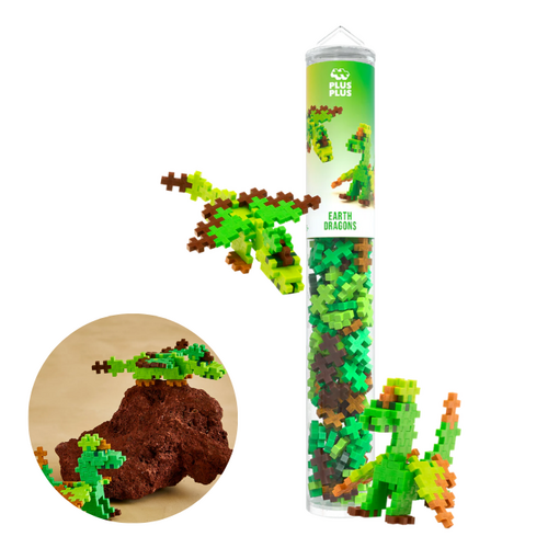 Plus-Plus Tube 100st. - Earth Dragons Plus-Plus Tube 100st. - Earth Dragons