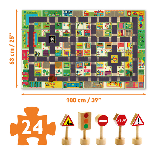 Djeco Vloerpuzzel - Pop to Play 'Stad' 24st. (+4j)