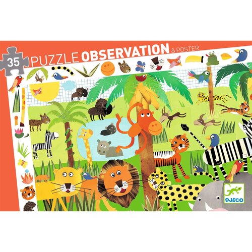 Djeco Puzzel 'Jungle' 35 st