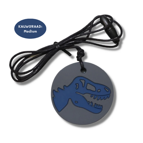 Jellystone Designs Bijtketting "Dino grijs-blauw"
