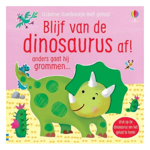 Voelboekje met geluid: "Blijf van de dinosaurus af"