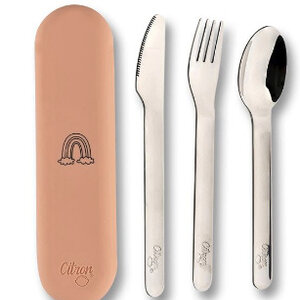 Citron Stainless Steel Cutlery set with Case - blush pink