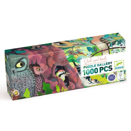 Djeco Puzzel Galerij - Uilen en Vogels 1000st. (+9)