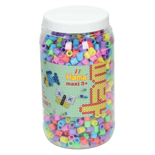 hama Maxi Strijkkralen in Pot "Pastelmix", 1400st.
