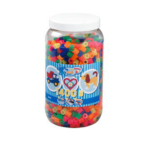 hama Maxi Strijkkralen in Pot "Neonmix", 1400st.