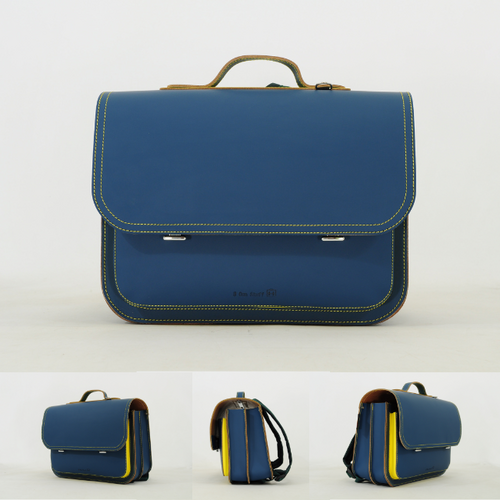 own stuff Boekentas lagere school met 2 magneetsloten - Bi-Color Petrol-Lemon