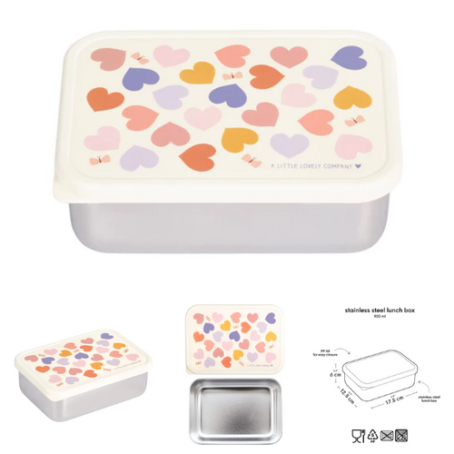 a little lovely company Stainless Steel Lunch Box - Hearts