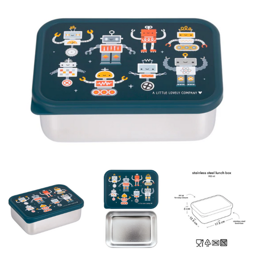 a little lovely company Stainless Steel Lunch Box - Robots