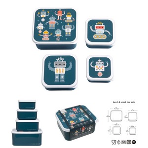a little lovely company Lunch & Snack Box Set - Robots a little lovely company Lunch & Snack Box Set - Robots