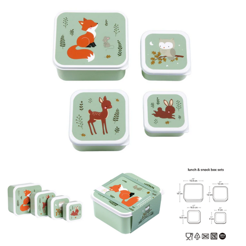 a little lovely company Lunch & Snack Box Set - Forest Friends