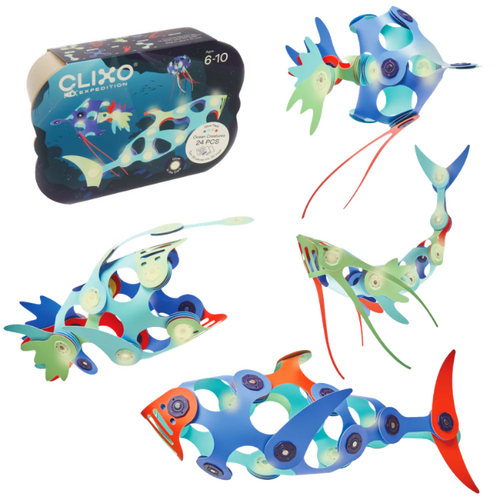 Clixo Ocean Creatures | Glow Pack | 24st.