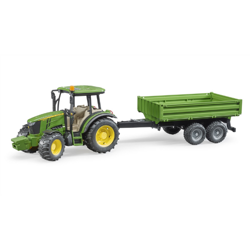 John Deere tractor 5115 M met aanhanger