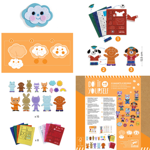 Djeco DIY - Magneten versieren 'Funky family' (+4j) Djeco DIY - Magneten versieren 'Funky family' (+4j)