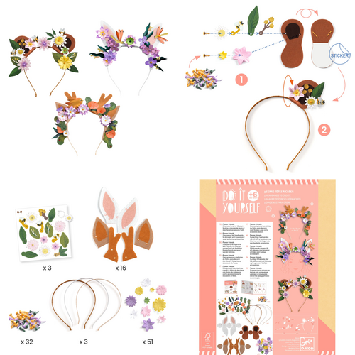 Djeco DIY - 3 hoofdbanden om te maken 'bloemenvrienden' (+6j) Djeco DIY - 3 hoofdbanden om te maken 'bloemenvrienden' (+6j)