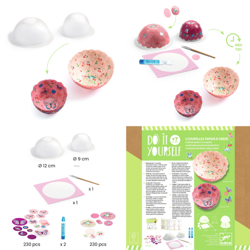 Djeco DIY - Papieren kommetjes 'roze' (+7j) Djeco DIY - Papieren kommetjes 'roze' (+7j)