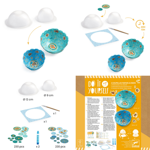 Djeco DIY - Papieren kommetjes 'blauw' (+7j) Djeco DIY - Papieren kommetjes 'blauw' (+7j)