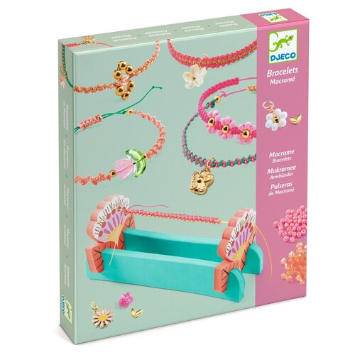 Djeco Knutseldoos - Armbandjes maken "Macramé Roze" Djeco Knutseldoos - Armbandjes maken "Macramé Roze"