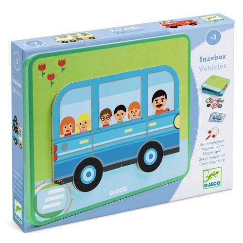 Djeco Spel - Magnetische Inzebox 'Vehicles' (+3) Djeco Spel - Magnetische Inzebox 'Vehicles' (+3)