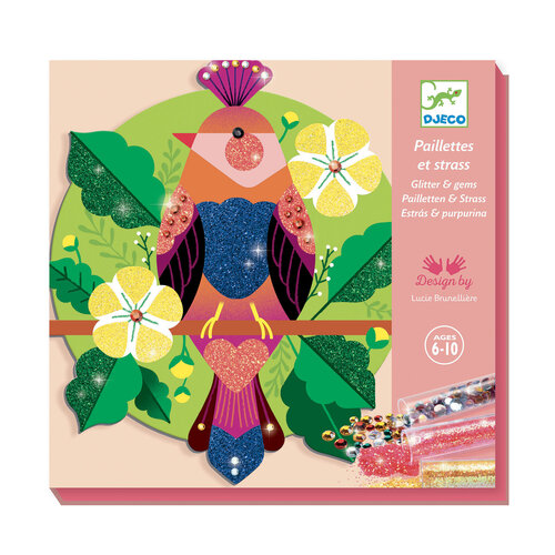 Djeco Djeco - knutseldoos Paradisio  - schilderijen met glitters en steentjes - 6-10j
