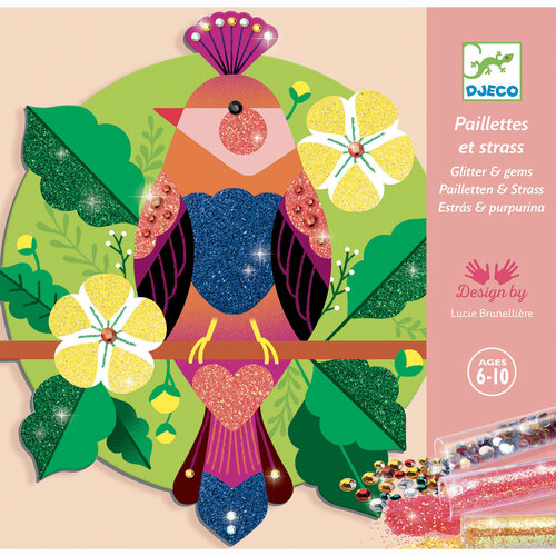 Djeco Djeco - knutseldoos Paradisio  - schilderijen met glitters en steentjes - 6-10j