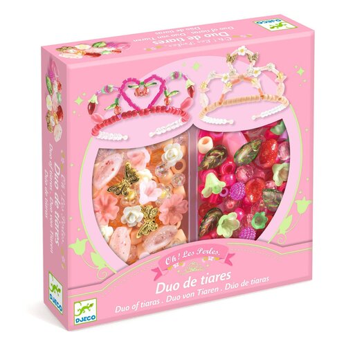 Djeco Knutseldoos - Acrylkralen Duo Tiara's "Roze" (6-10j)