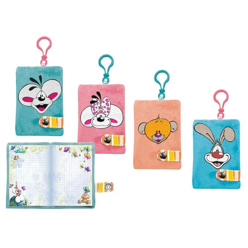 Diddl DIDDL mini pluche notitieboek a7 met sleutelhanger (diverse kleuren)