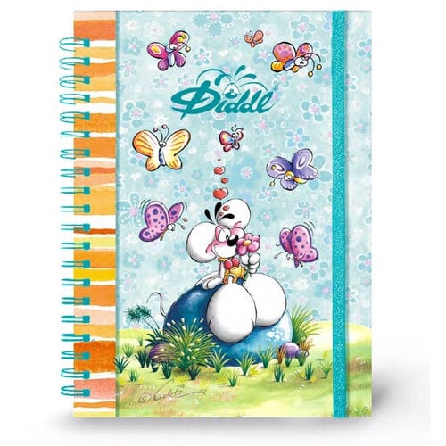 Diddl DIDDL Spiraal notitieboekje a5 met elastische band (divers: roze en blauw)