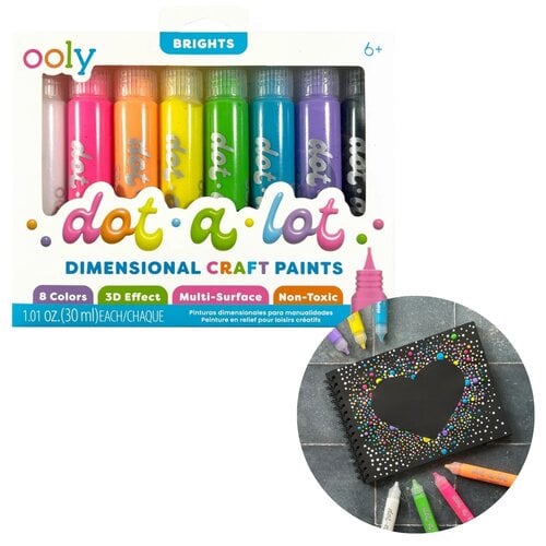 Ooly Dot-A-Lot: Dimensional Craft Paint - Bright (8st.)
