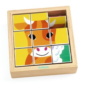 Djeco Puzzel - 3 Blokpuzzels 'Animoroll' 9st. (+12)