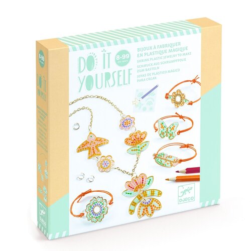Djeco DIY - Krimpfolie Juwelen 'Veer & Lotus' (8-99)
