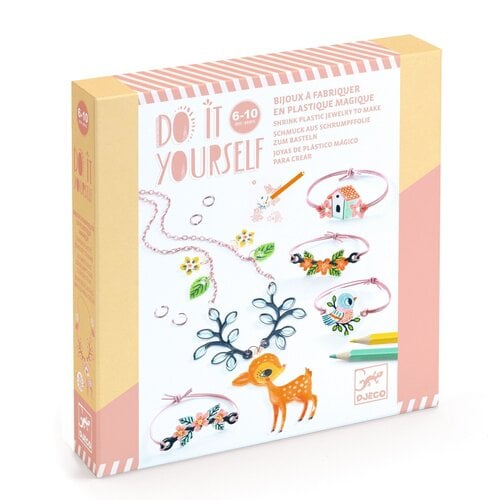 Djeco DIY - Krimpfolie Juwelen 'Hertje & Vogel' (6-10)