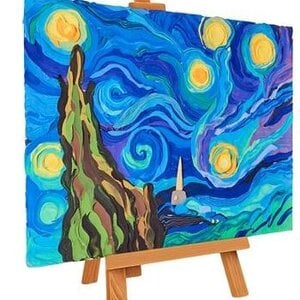 okto 3D Schilderen met klei - Meesterwerk "Sterrennacht, Vincent Van Gogh"