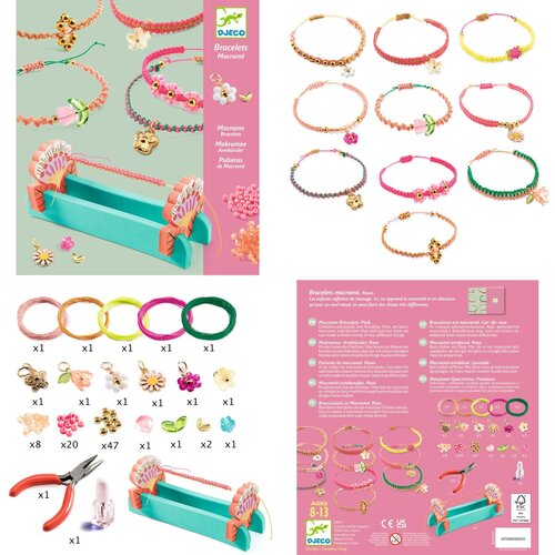 Djeco Knutseldoos - Armbandjes maken "Macramé Roze" Djeco Knutseldoos - Armbandjes maken "Macramé Roze"