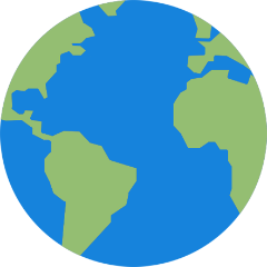 The world with blue sea and green land