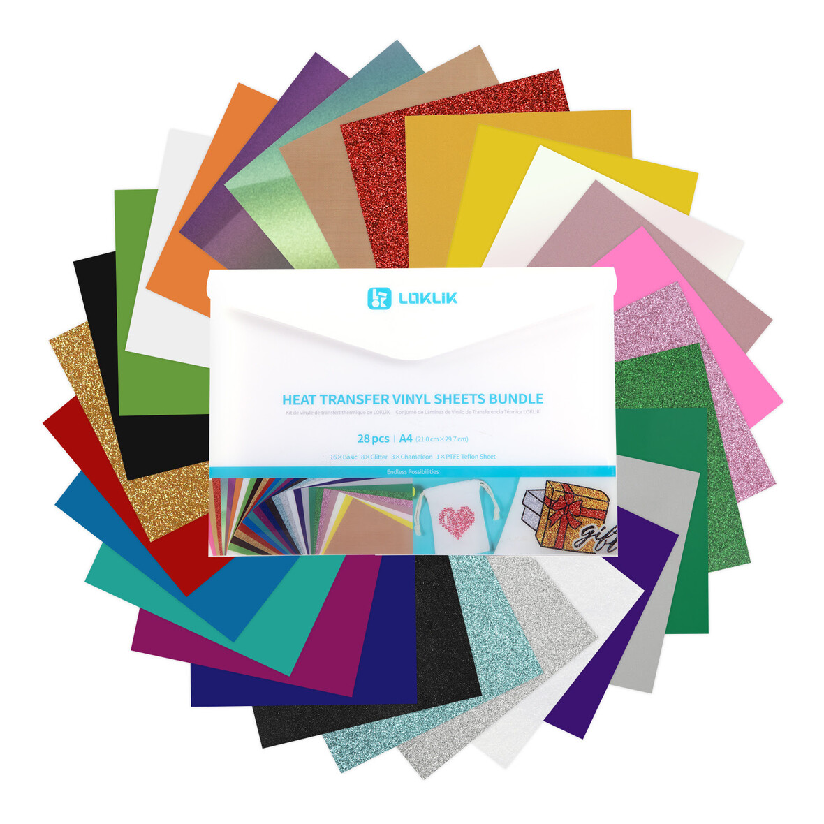 LOKLiK Heat Transfer Vinyl materiaal bundel (A4)