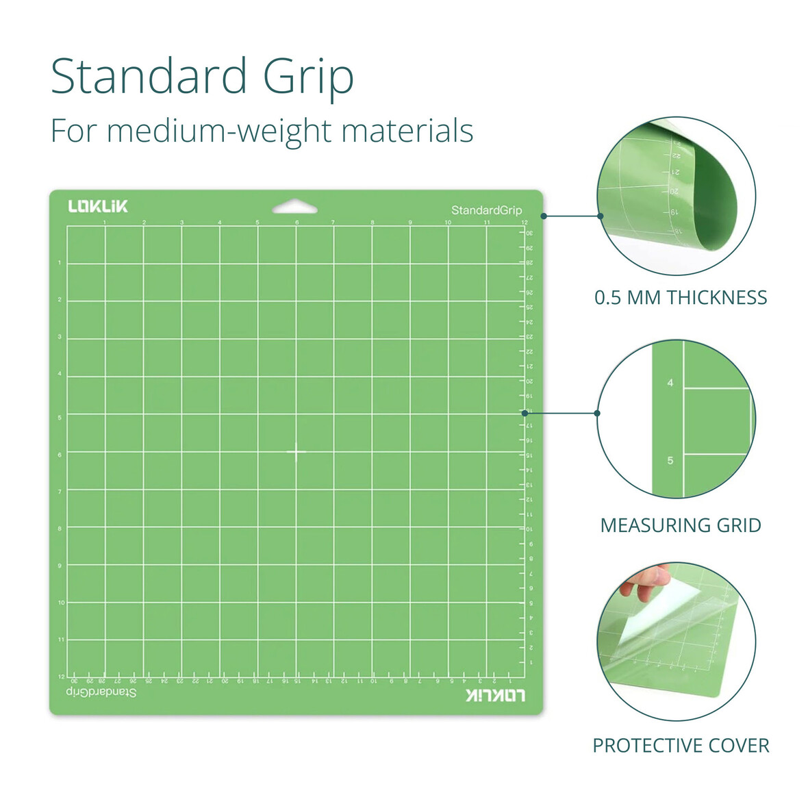 LOKLiK Cutting Mat 3 Pack - Green Standard Grip
