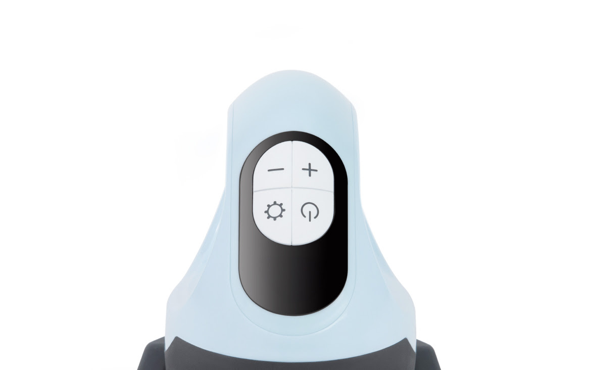 Closer view of the front of a LOKLiK ImPress™ Mini 3 in Bubble Blue.