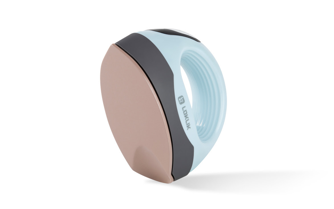 LOKLiK ImPress™ Mini 3 in Bubble Blue balancing on the back, showing the heat plate.