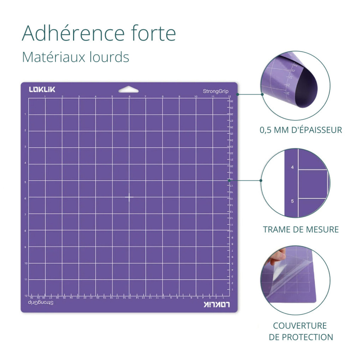 Tapis de découpe LOKLiK Lot de 3 - Violet Adhérence forte