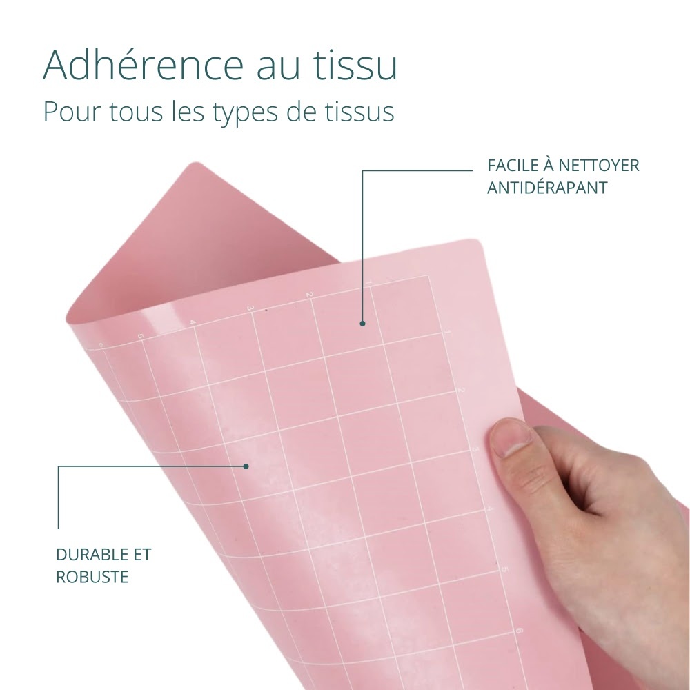 Tapis de découpe LOKLiK Lot de 3 - Rose Adhérence tissu