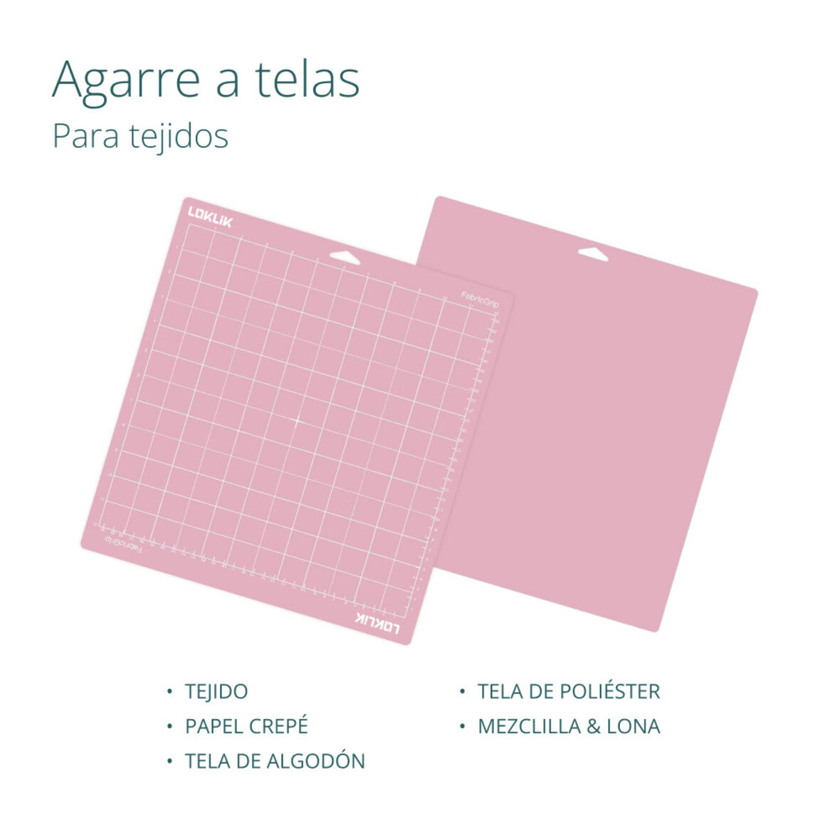 LOKLiK Alfombrilla de corte Pack de 3 - Agarre de tela rosa