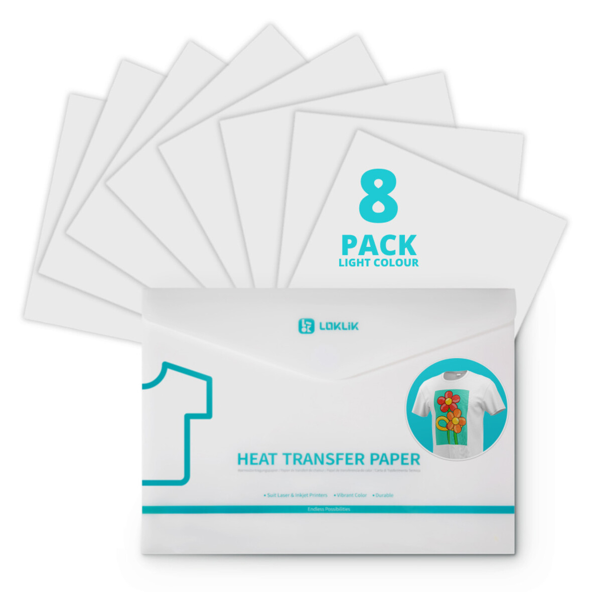LOKLiK transferpapier - lichte stoffen - 8 vellen