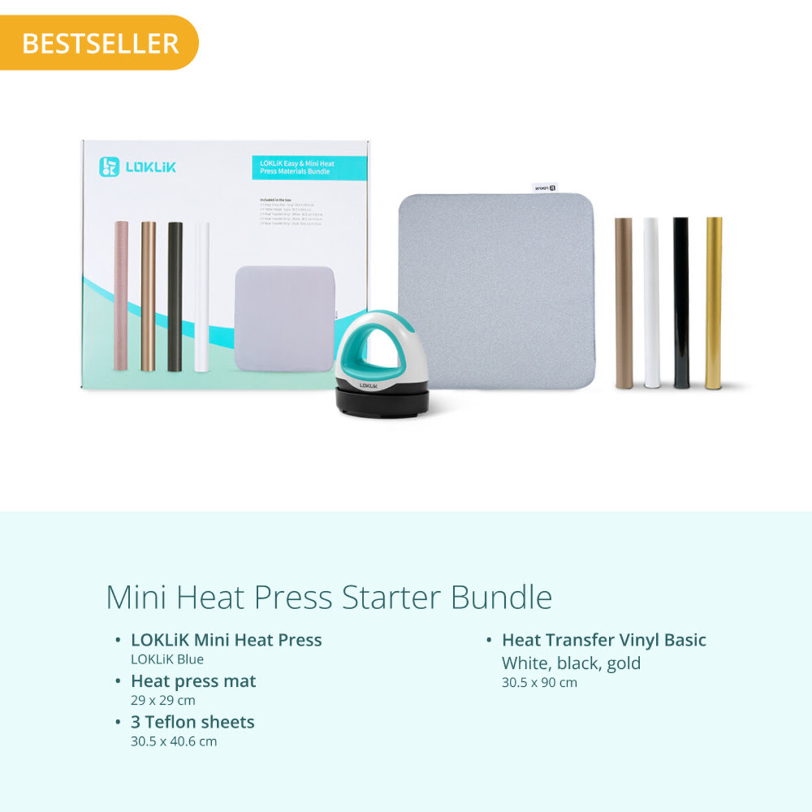 LOKLiK Mini Heat Press - LOKLiK Blue