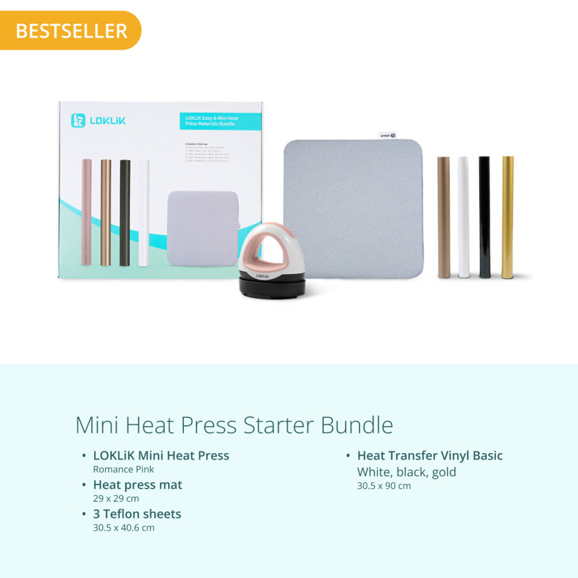 LOKLiK Mini Heat Press - Romance Pink