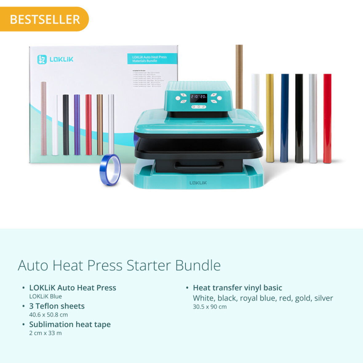 LOKLiK Auto Heat Press - LOKLiK Blue