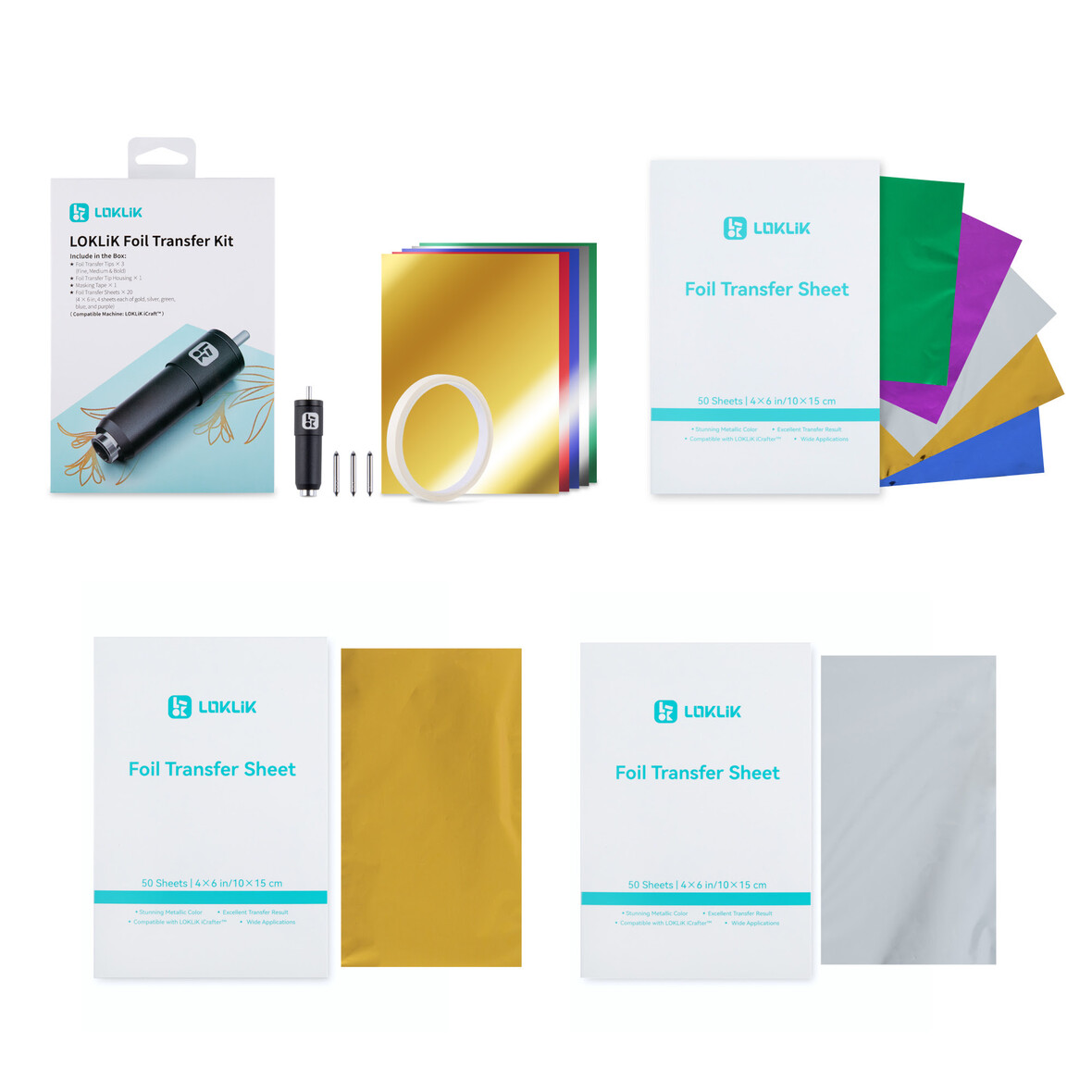Fogli di trasferimento LOKLiK Foil - 5 colori - 50 pezzi