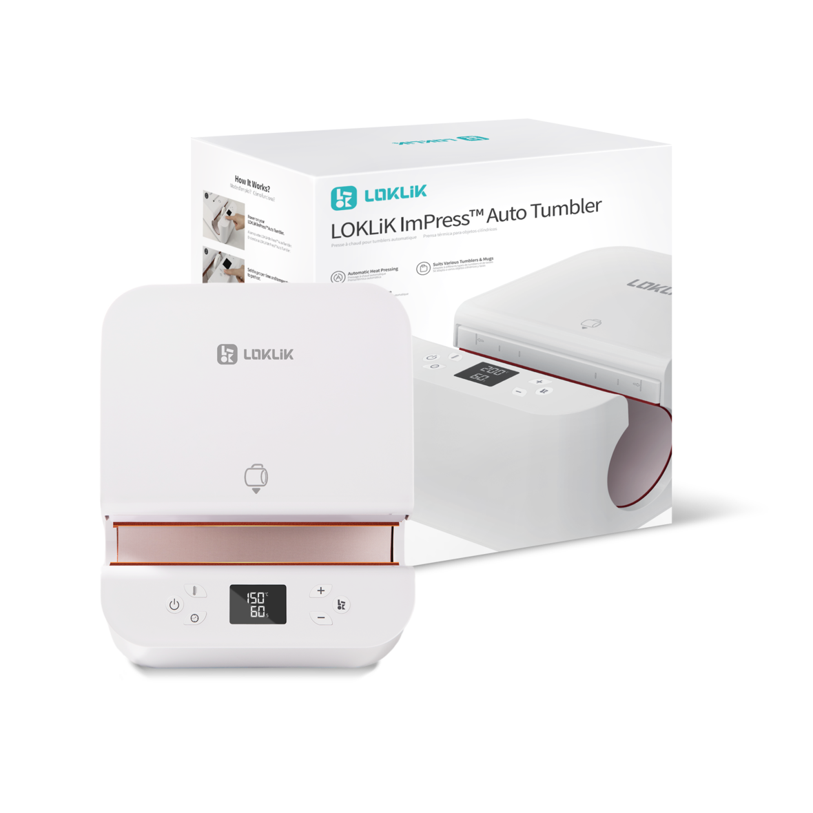 LOKLiK Auto Tumbler Heat Press - LOKLiK White